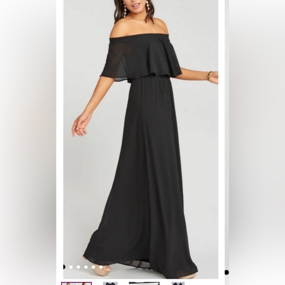 Elegant Black Off-Shoulder Maxi Dress